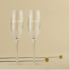 Hampers and Gifts to the UK - Send the Personalised Roma Crystal Champagne Flute Set